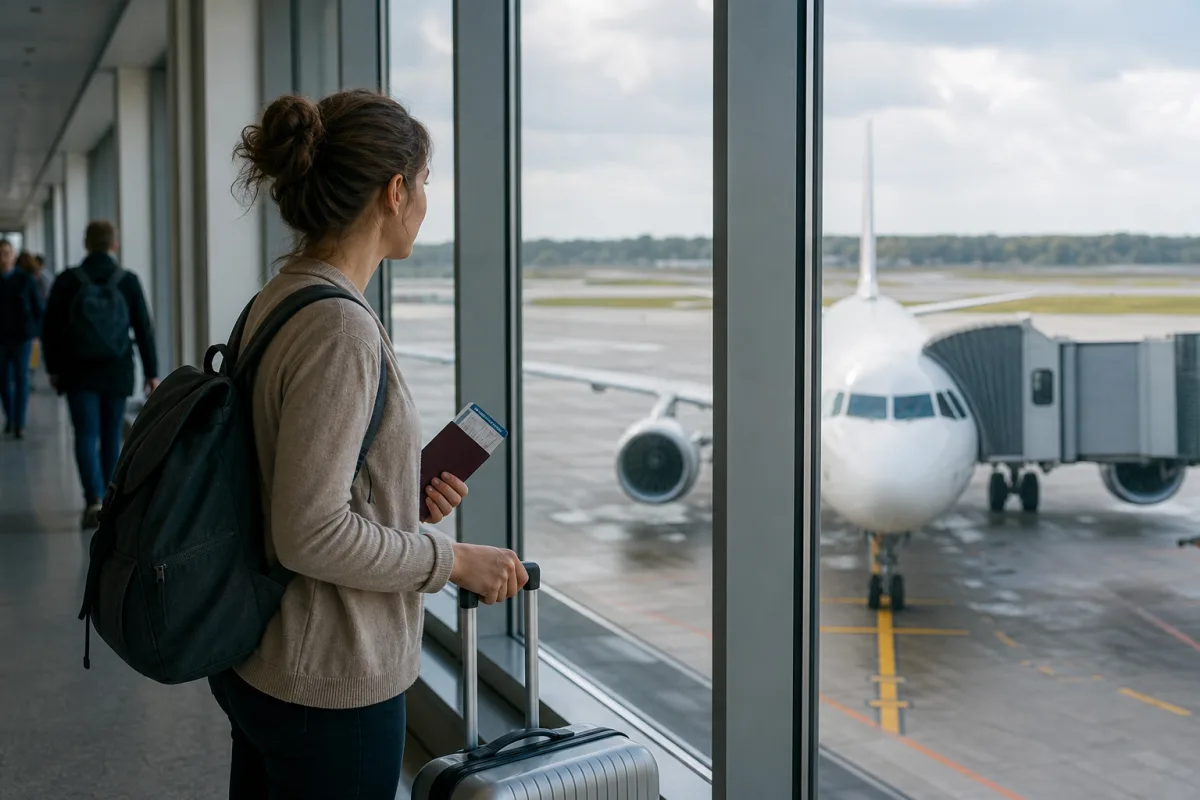 Generiskt flygplan vid gate utan flygbolagslogotyper för artikeln SkyTeam – vad alliansen betyder för din resa